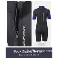 Enfants 3/2 mm arrière zip shorty wetsuit noir / bleu